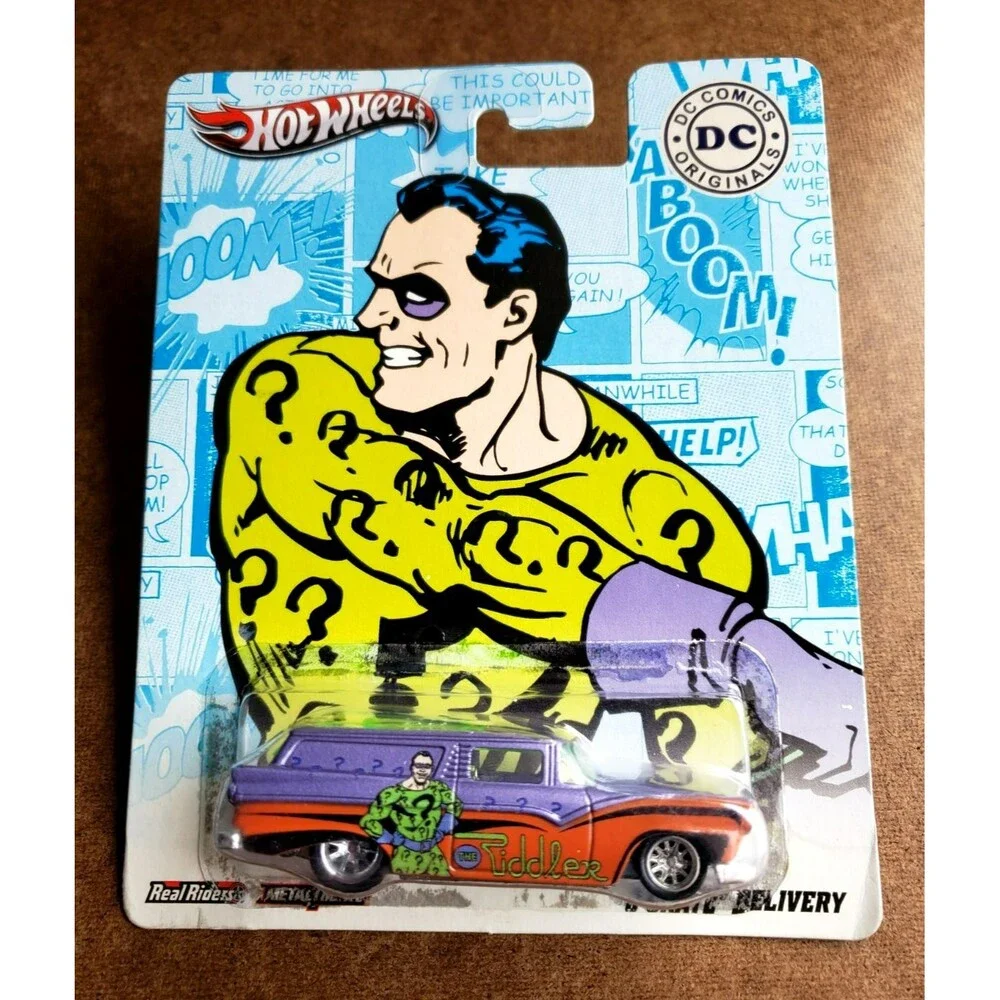 2012 Hot Wheels 8 CREATE DELIVERY Purple NOSTALGIC BRANDS DC COMICS REAL RIDERS!